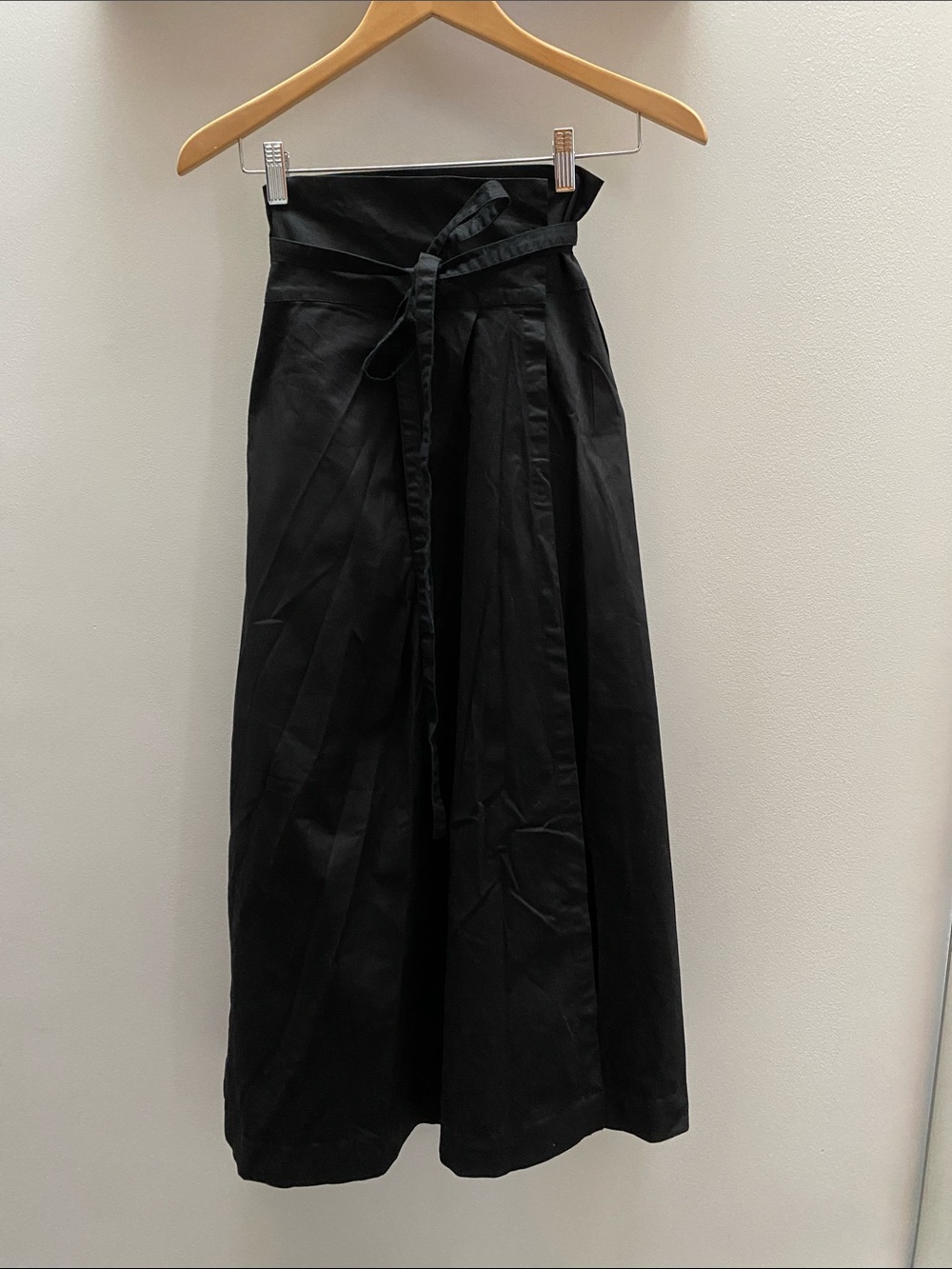 Black High-Waist Wrap Skirt